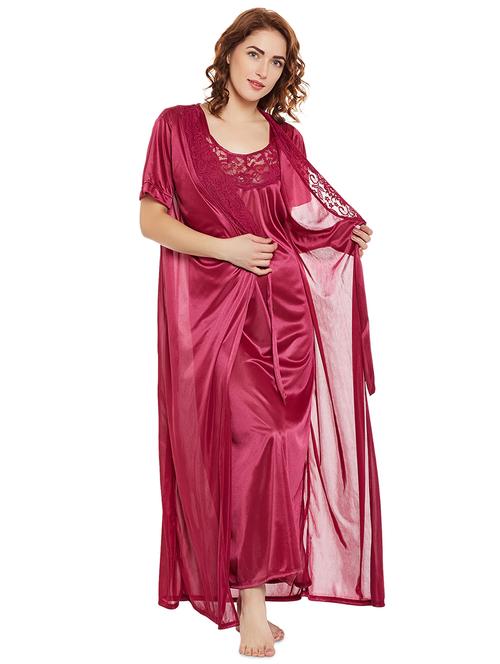 floral lace sleepshirts & nighty set - 16436741 - Very Small Image - 1