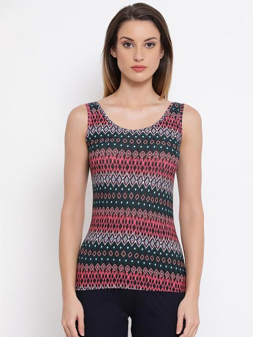 round neck printed tank tee - 16436764 - Very Small Image - 1