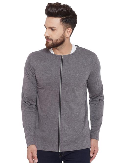 grey solid t-shirt - 16438395 - Very Small Image - 1