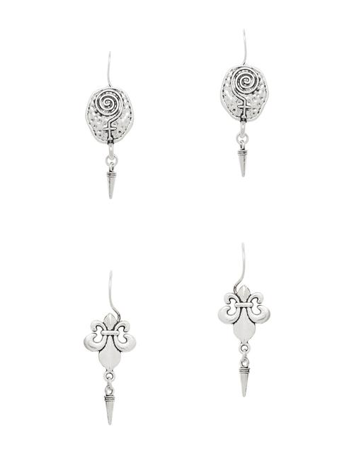 silver metal combo's. earring - 16438440 - Very Small Image - 1