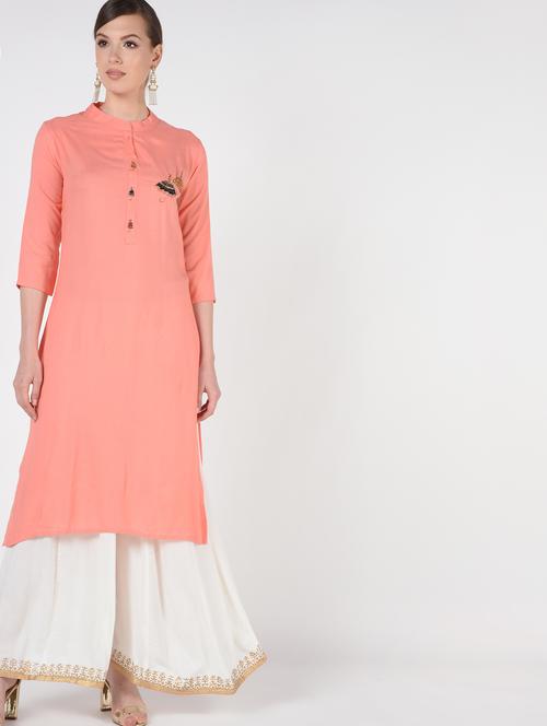 embellished straight kurta - 16438480 - Very Small Image - 1