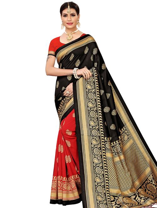 floral banarasi saree with blouse - 16438527 - Very Small Image - 1