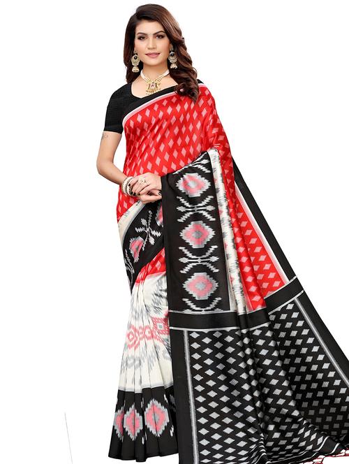 ikat banarasi saree with blouse - 16438530 - Very Small Image - 1