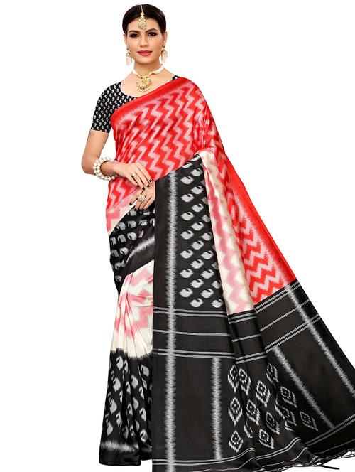 ikat banarasi saree with blouse - 16438534 - Very Small Image - 1