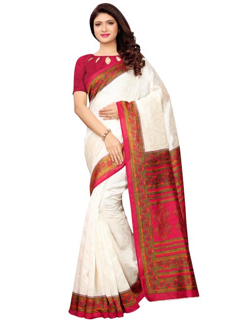 floral printed saree with blouse - 16438739 - Very Small Image - 1