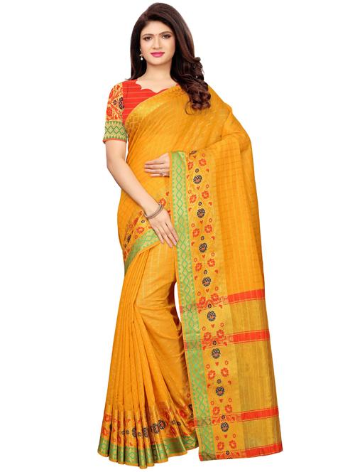 self-design woven saree with blouse - 16438781 - Very Small Image - 1