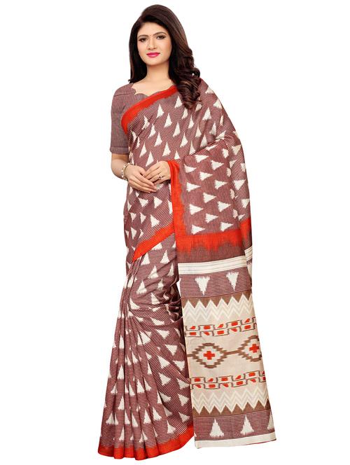 ikat printed saree with blouse - 16438795 - Very Small Image - 1