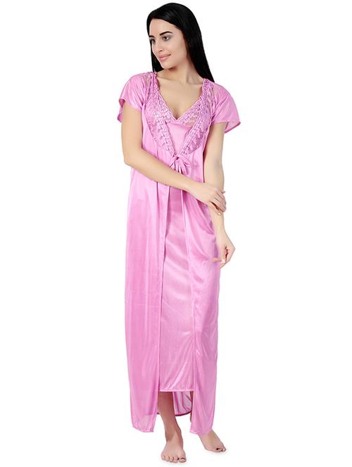 knot detail robe bra and panty set - 16439764 - Very Small Image - 1