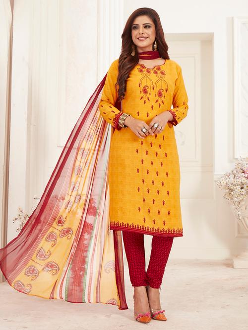 embroidered unstitched suit - 16440179 - Very Small Image - 1