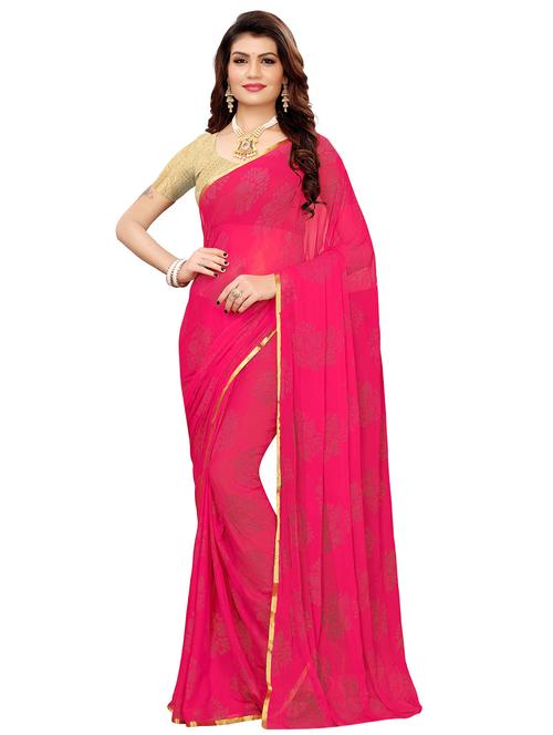 floral motifs embellished saree with blouse - 16440310 - Very Small Image - 1