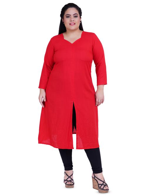 solid straight kurta - 16440470 - Very Small Image - 1