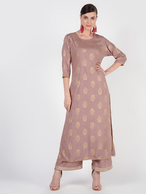 block print kurta palazzo set - 16440746 - Very Small Image - 1
