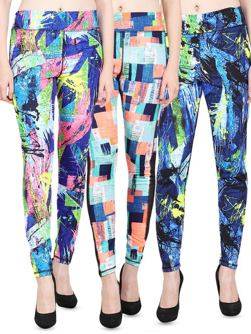 set of 3 printed jeggings - 16442801 - Very Small Image - 1