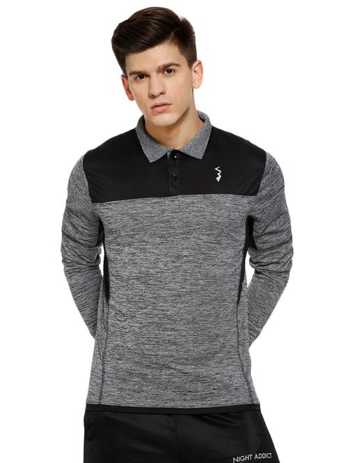 grey cut & sew polo t-shirt - 16442841 - Very Small Image - 1