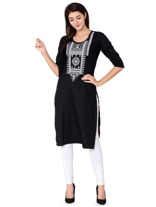 embroidered straight kurta - 16443202 - Very Small Image - 1
