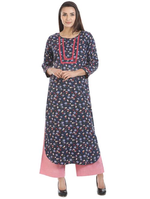 floral printed straight kurta - 16443715 - Very Small Image - 1