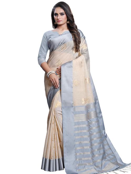 bordered conversational saree with blouse - 16443745 - Very Small Image - 1
