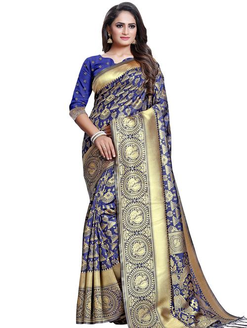 conversational floral saree with blouse - 16443756 - Very Small Image - 1