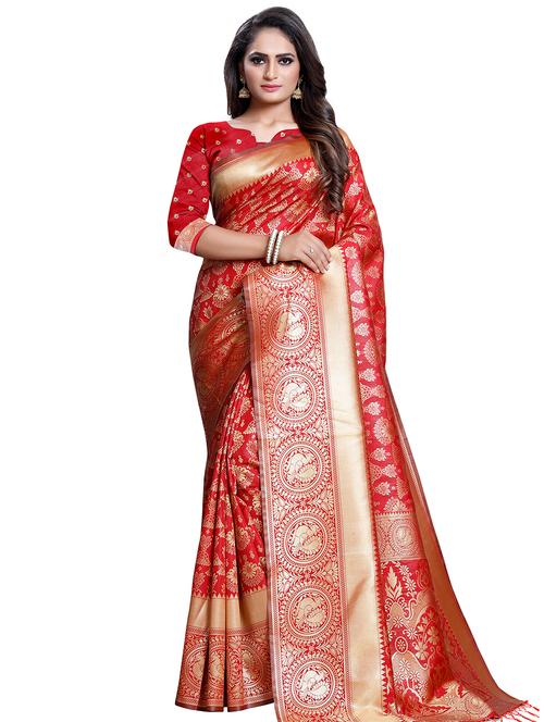conversational floral saree with blouse - 16443757 - Very Small Image - 1