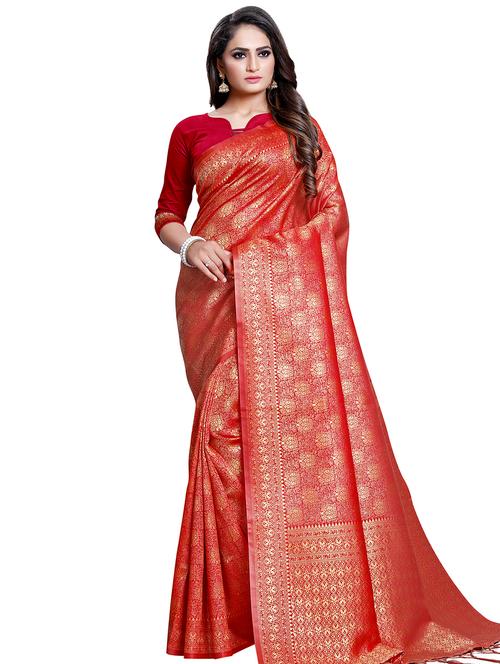floral printed saree with blouse - 16443768 - Very Small Image - 1