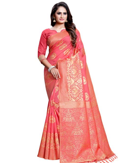 floral printed saree with blouse - 16443770 - Very Small Image - 1