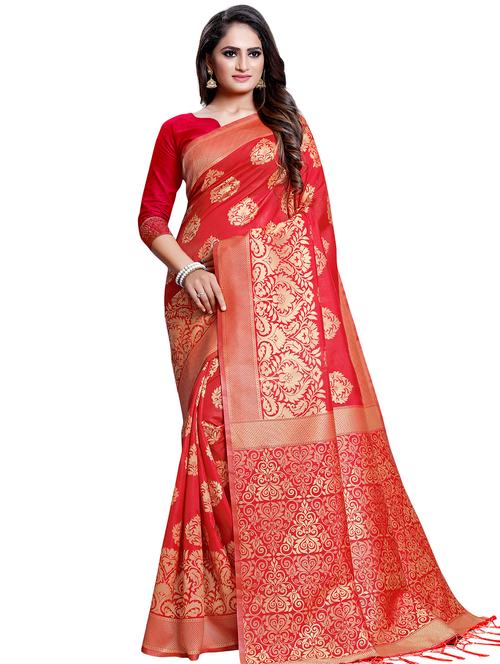 floral printed saree with blouse - 16443771 - Very Small Image - 1