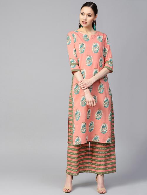 floral printed kurta pant set - 16443994 - Very Small Image - 1
