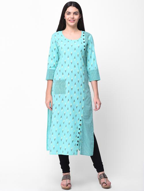 ikat straight kurta - 16444104 - Very Small Image - 1