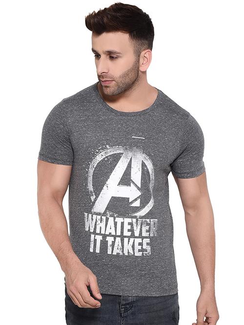 grey typographic chest print t-shirt - 16444170 - Very Small Image - 1