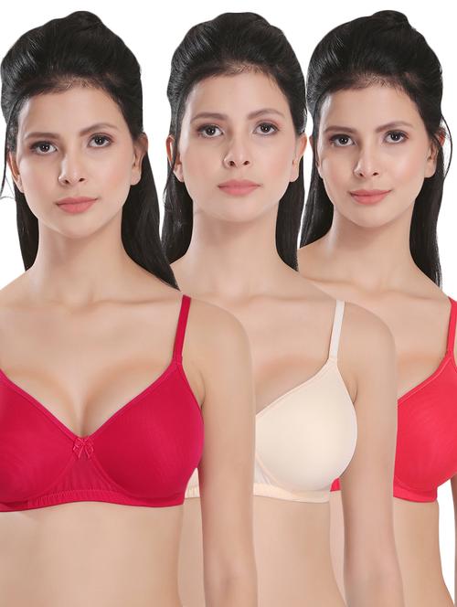 set of 3 bow patch bra - 16444486 - Very Small Image - 1