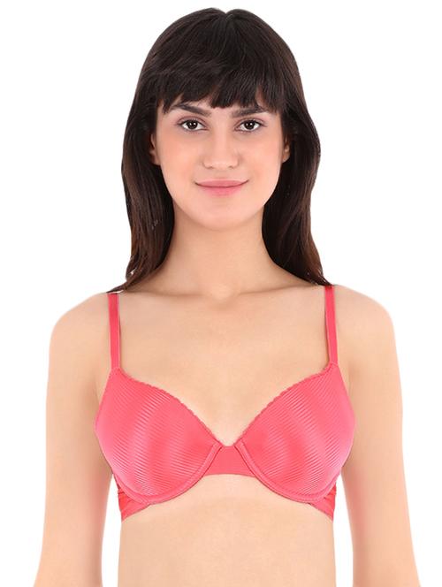 lace detail striped plunge bra - 16445211 - Very Small Image - 1