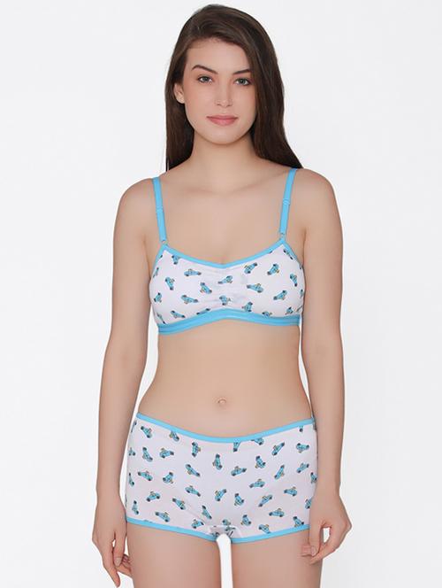 quirky printed bra and panty set - 16445248 - Very Small Image - 1