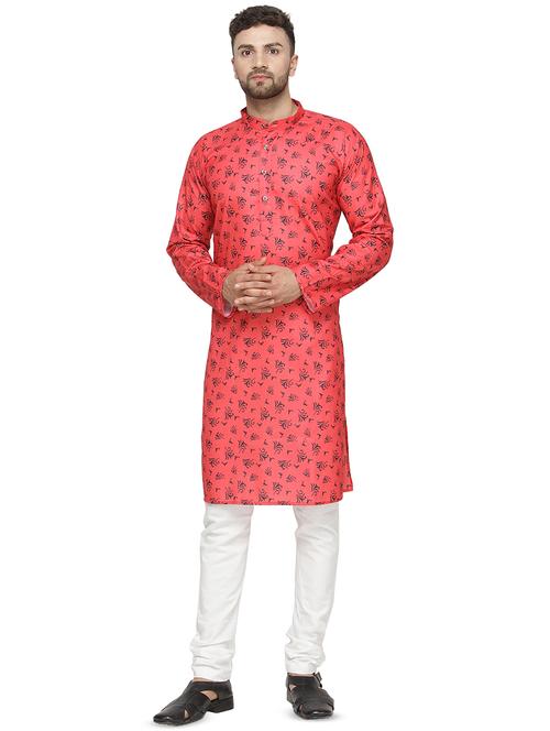 pink printed kurta pyjama set - 16445603 - Very Small Image - 1