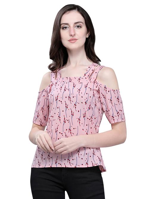 cold shoulder printed top - 16445618 - Very Small Image - 1