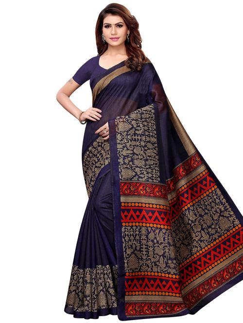 kalamkari printed saree with blouse - 16445671 - Very Small Image - 1