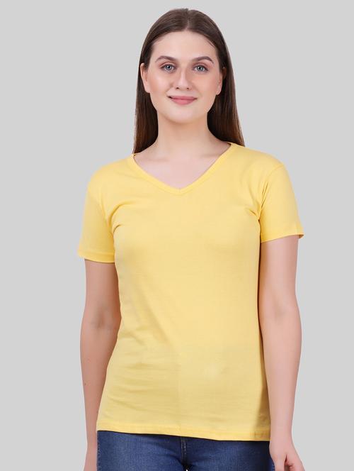 v neck short sleeved solid tee - 16447109 - Very Small Image - 1