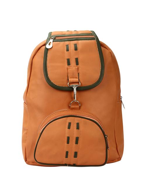 tan leatherette (pu) fashion backpack - 16447282 - Very Small Image - 1