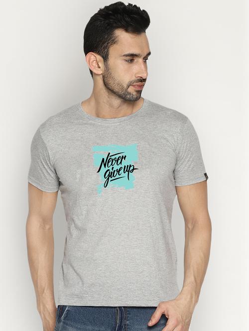 grey chest print t-shirt - 16447437 - Very Small Image - 1