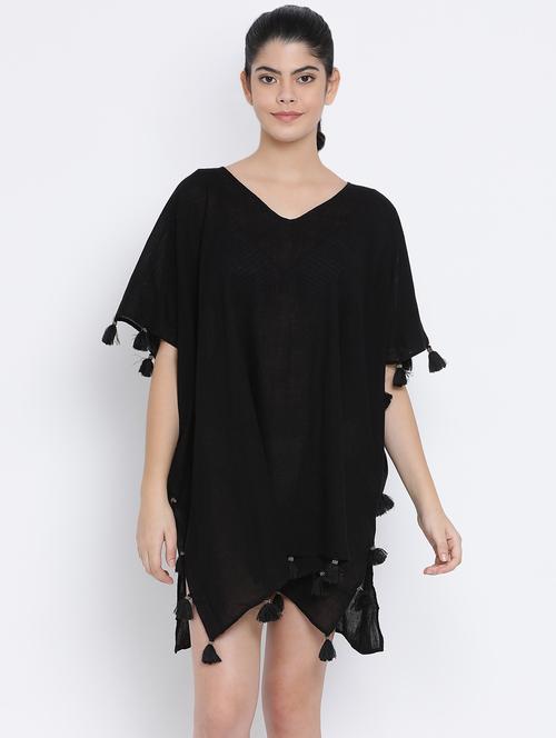 tassel detail asymmetric coverup - 16448937 - Very Small Image - 1