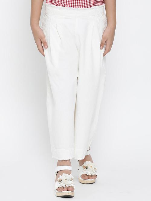 white cotton casual trouser - 16448951 - Very Small Image - 1