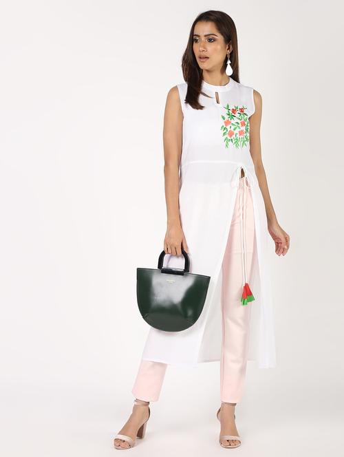 embroidered high slit kurta - 16449931 - Very Small Image - 1