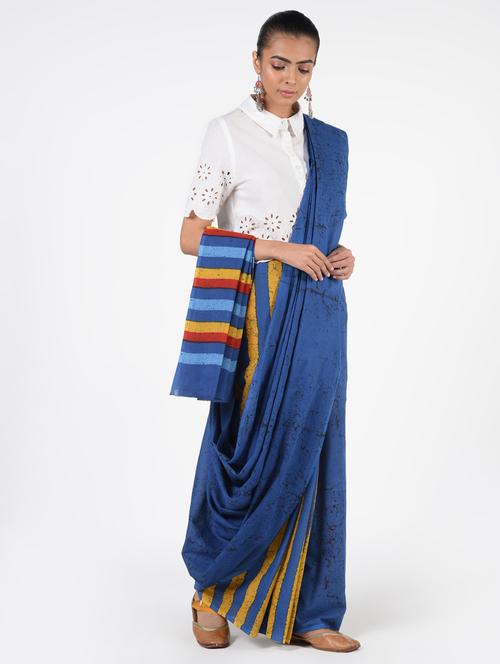 batik printed saree with blouse - 16450376 - Very Small Image - 1