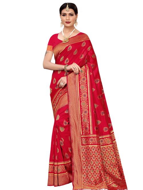 floral woven saree - 16450555 - Very Small Image - 1