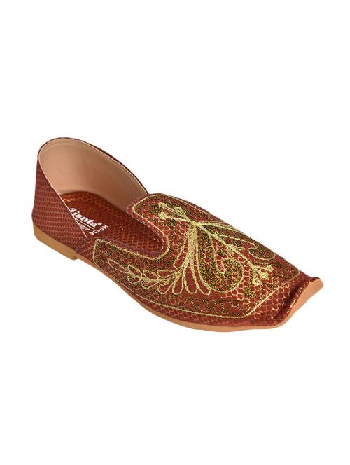 ajanta maroon fabric slip on jutis - 16451430 - Very Small Image - 1