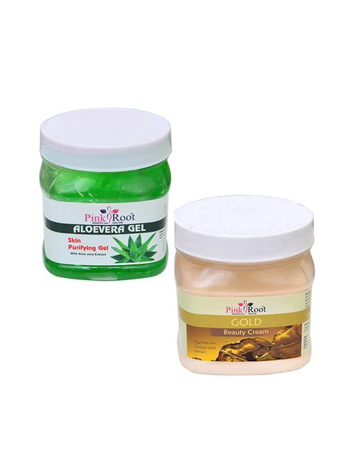 pink root aloevera gel 500gm with gold cream 500gm - 16451891 - Very Small Image - 1