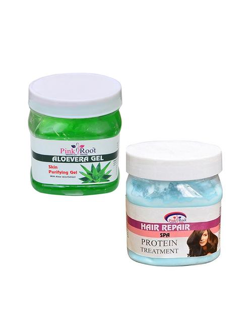 pink root aloevera gel 500gm with hair spa cream 500gm - 16451896 - Very Small Image - 1