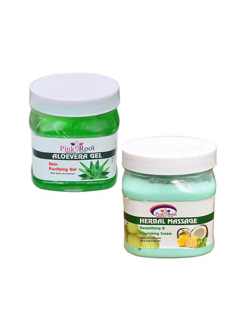 pink root aloevera gel 500gm with herbal cream 500gm - 16451897 - Very Small Image - 1