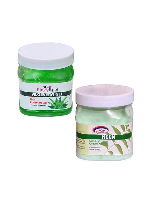 pink root aloevera gel 500gm with neem cream 500gm - 16451899 - Very Small Image - 1