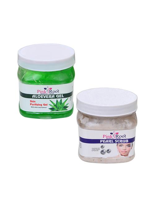 pink root aloevera gel 500gm with pearl scrub 500gm - 16451908 - Very Small Image - 1