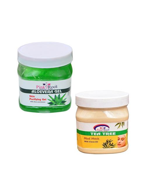 pink root aloevera gel 500gm with tea tree mask 500gm - 16451913 - Very Small Image - 1